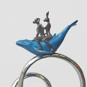 The Whale Riders Go Round the World (Bronze Sculpture)