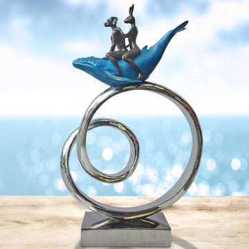The Whale Riders Go Round the World (Bronze Sculpture)