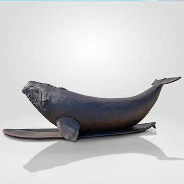 The North Atlantic Right Whale Races on a Surfboard (Bronze Sculpture)