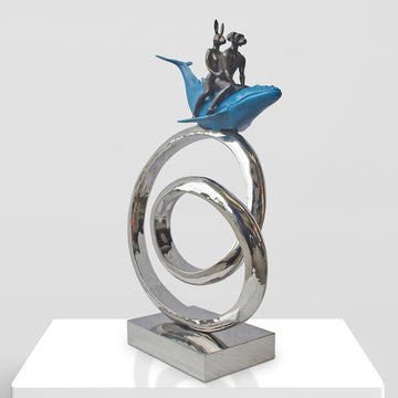 The Whale Riders Go Round the World (Bronze Sculpture)