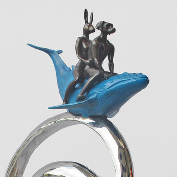 The Whale Riders Go Round the World (Bronze Sculpture)