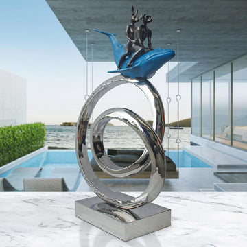 The Whale Riders Go Round the World (Bronze Sculpture)