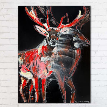 Willow, the Bolting, Red Deer (Original Painting)