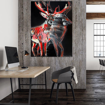Willow, the Bolting, Red Deer (Original Painting)