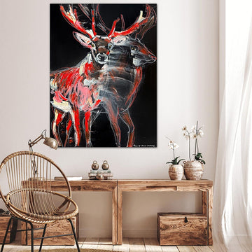 Willow, the Bolting, Red Deer (Original Painting)