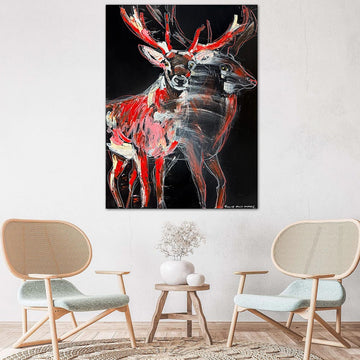 Willow, the Bolting, Red Deer (Original Painting)