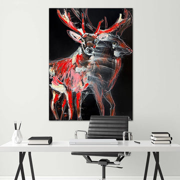 Willow, the Bolting, Red Deer (Original Painting)