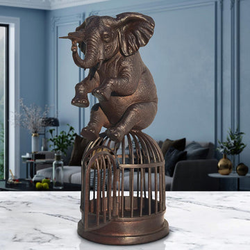 When Elephant Gave Bird Her Wings (Bronze Sculpture)