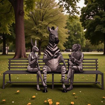 The Zebra Bench of Friendship (Bronze Sculpture)