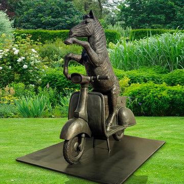 The Grevy's Zebra Races on the Vespa (Bronze Sculpture)