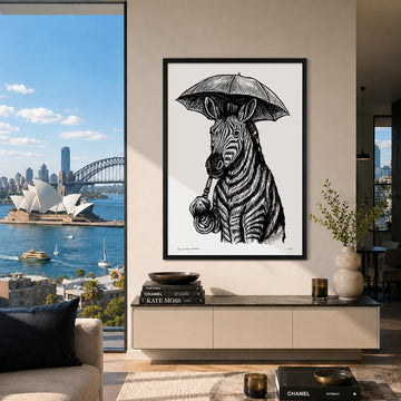 The Zebra Is Singing in the Rain (Print)