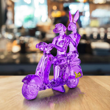 Lolly happy mini vespa riders (Clear Resin Sculpture)