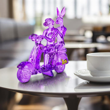 Lolly happy mini vespa riders (Clear Resin Sculpture)