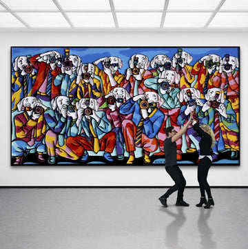 The Really Big Pack of Paparazzi Dogs (Painting)