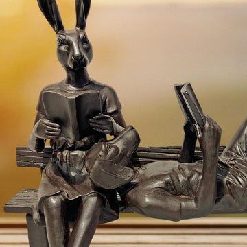 They Only Read Love Stories (Bronze Sculpture, Miniature Collection)
