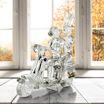 Lolly happy mini vespa riders (Clear Resin Sculpture)
