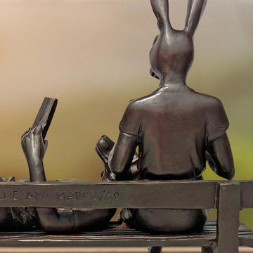 They Only Read Love Stories (Bronze Sculpture, Miniature Collection)