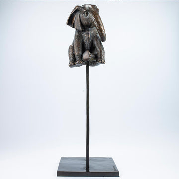 Elephant Up High (Bronze Sculpture)