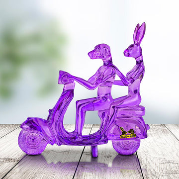 Lolly happy mini vespa riders (Clear Resin Sculpture)