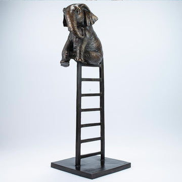 Elephant Up High (Bronze Sculpture)