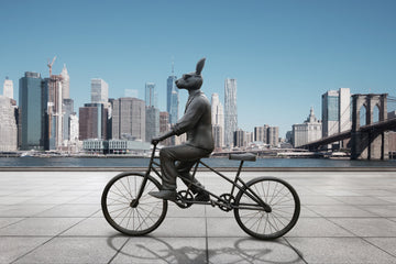 He hopped on two wheels and saw the world (Bronze Sculpture)