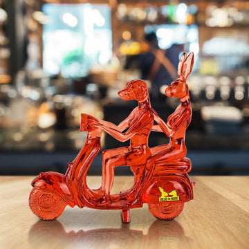 Lolly happy mini vespa riders (Clear Resin Sculpture)