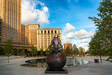 Meditating Astronaut (Bronze Sculpture)