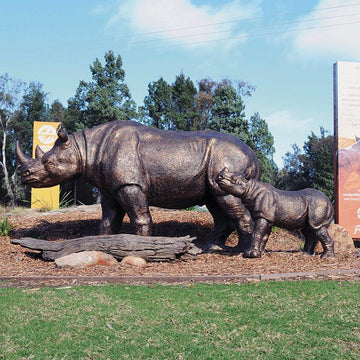 Black Rhinos (Bronze Sculpture)