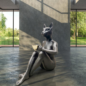 She Loved a Macchiato (Bronze Sculpture)