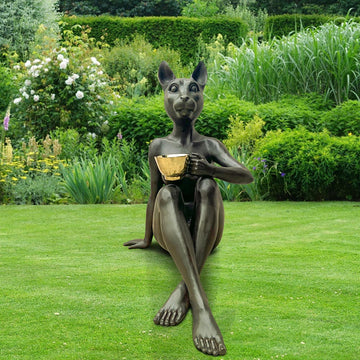 She Loved a Macchiato (Bronze Sculpture)