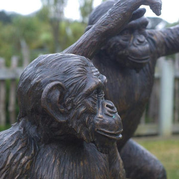 Playful Chimps (Bronze Sculpture)