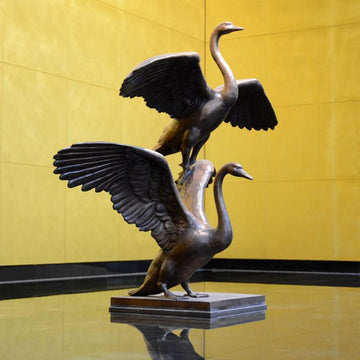 Swans Together (Bronze Sculpture)