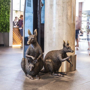 Swamp Wallaby Family (Bronze Sculpture)