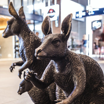 Swamp Wallaby Family (Bronze Sculpture)