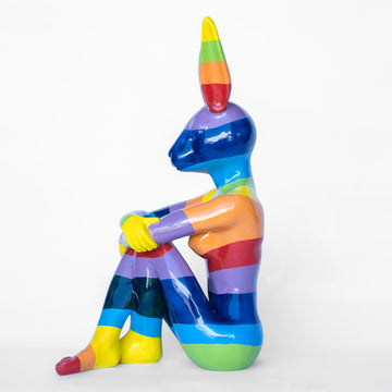 Rainbow Lost Rabbit (Fibreglass Sculpture)