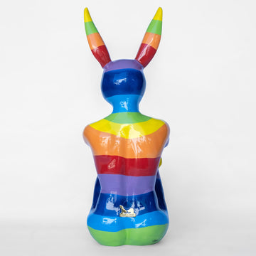 Rainbow Lost Rabbit (Fibreglass Sculpture)