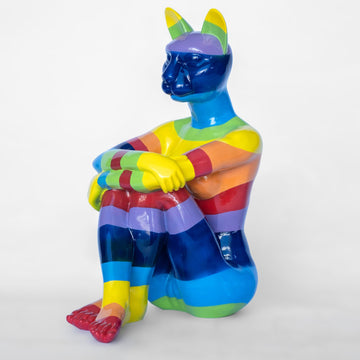 Rainbow Lost Cat (Fibreglass Sculpture)