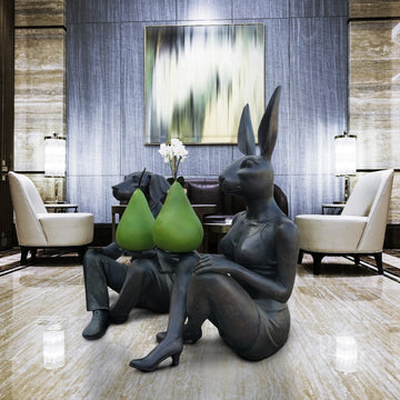 She Thought a Pear a Day Would Help Her Play (Bronze Sculpture)