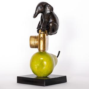 The Elephant Just Wanted a Camera and Pear (Bronze Sculpture)