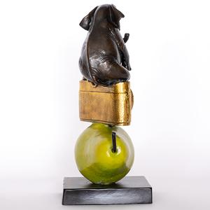 The Elephant Just Wanted a Camera and Pear (Bronze Sculpture)