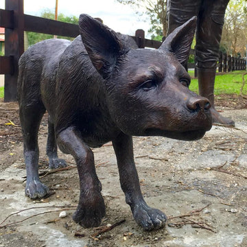 Farmer and Dog (Bronze Sculpture)