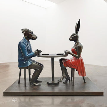 Even Though It Was Their First Date, He Asked Her to Marry Him. And She Said YES (Bronze Sculpture)