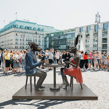 Even Though It Was Their First Date, He Asked Her to Marry Him. And She Said YES (Bronze Sculpture)