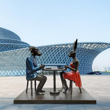 Even Though It Was Their First Date, He Asked Her to Marry Him. And She Said YES (Bronze Sculpture)