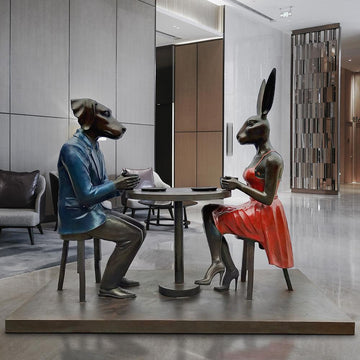 Even Though It Was Their First Date, He Asked Her to Marry Him. And She Said YES (Bronze Sculpture)