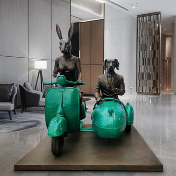 Together Forever on Wheels (Bronze Sculpture)