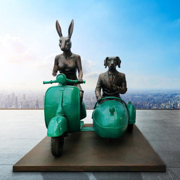 Together Forever on Wheels (Bronze Sculpture)