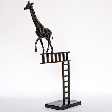Giraffe reaches new heights (Bronze Sculpture)