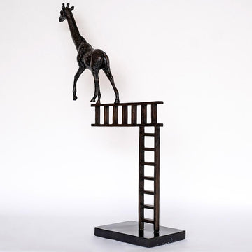 Giraffe reaches new heights (Bronze Sculpture)
