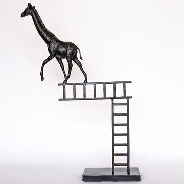 Giraffe reaches new heights (Bronze Sculpture)